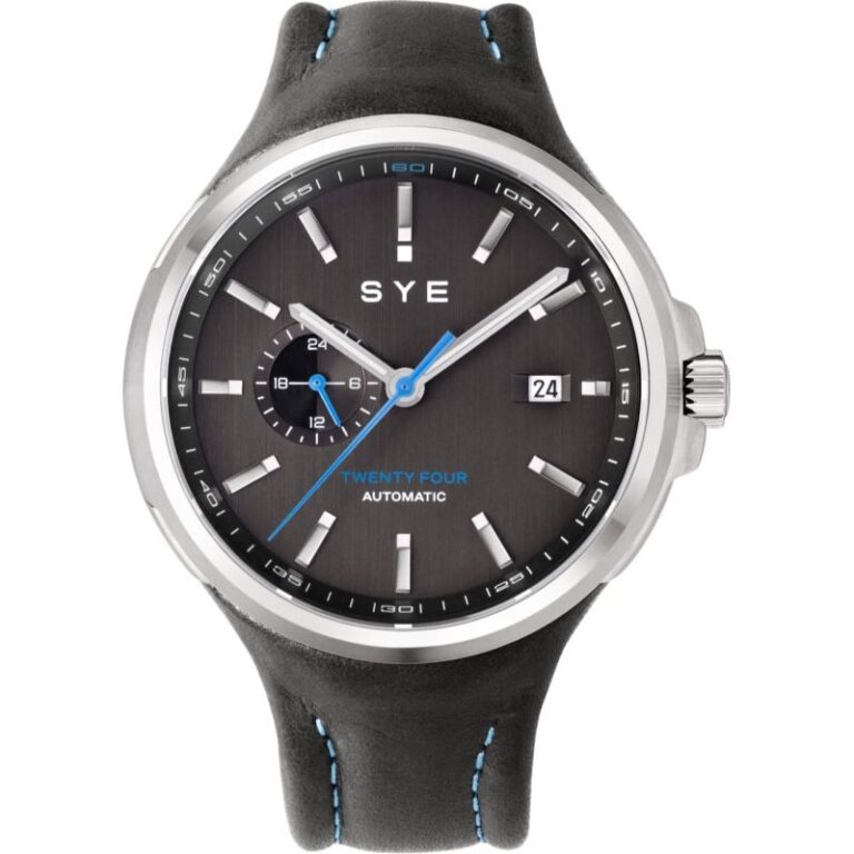 Montre SYE MOT1ON Automatic 24 noire à affichage 24 heures et bracelet intégré, 40,5 mm