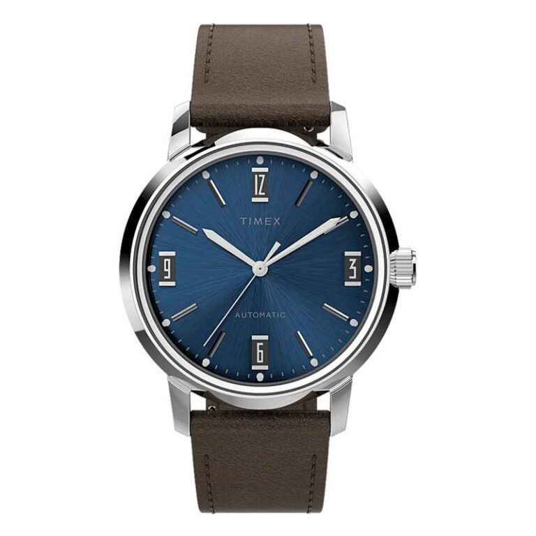 Montre Timex Marlin Automatique 40 mm TW2V44500 à cadran bleu, vue de face