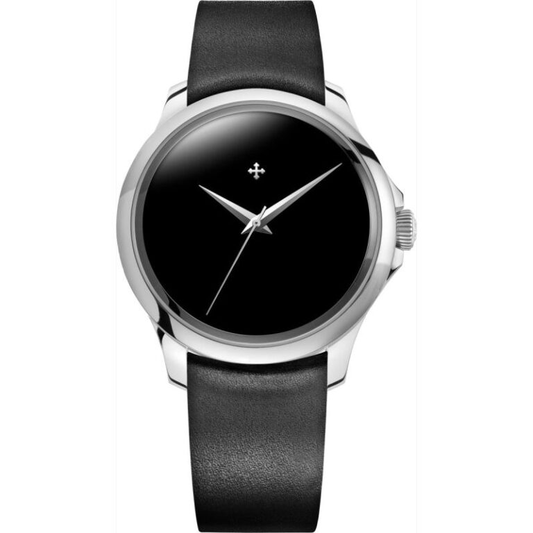 Montre Venezianico Redentore Ultrablack à cadran noir Musou Black et bracelet cuir noir, 36 mm