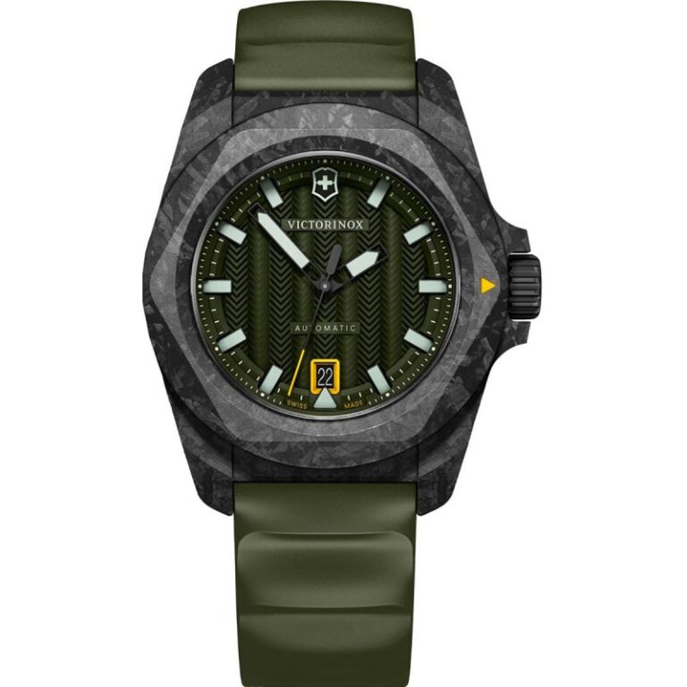 Montre Victorinox I.N.O.X. Carbon Mechanical à cadran vert guilloché, 41 mm