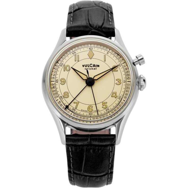 Montre Vulcain Cricket Classique 39 mm cadran Eggshell vue de face