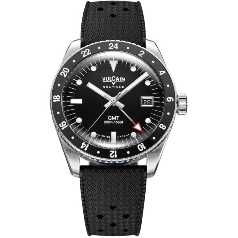 Montre Vulcain Skindiver Nautique GMT à cadran noir