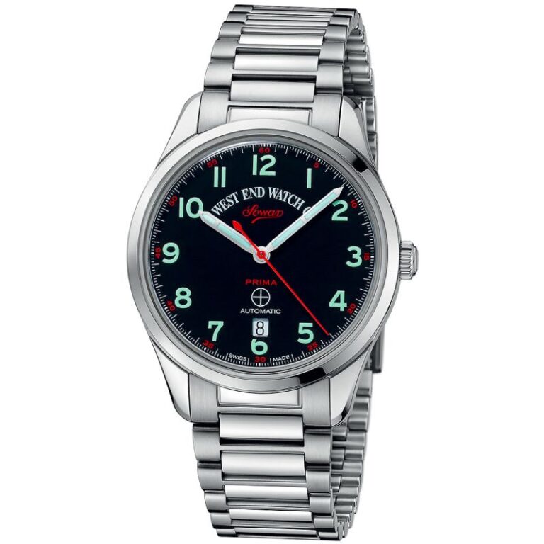Montre West End Watch Co. Sowar Prima cadran noir vue de face