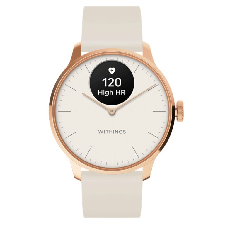 Montre connectée Withings ScanWatch Light à cadran sable et bracelet silicone sable, 37 mm