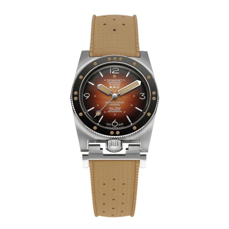 Montre de plongée ZRC Grands Fonds 300 Smoke à cadran tropicalisé et bracelet caoutchouc, 39 mm