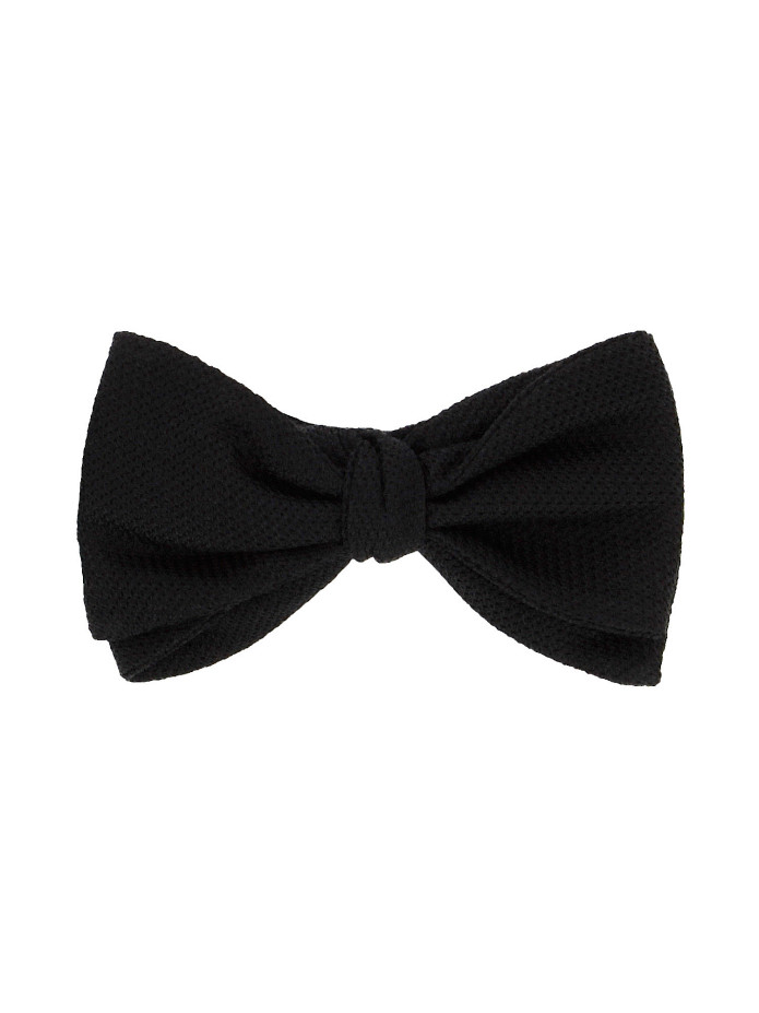 Nœud papillon en grenadine de soie noire The Nines