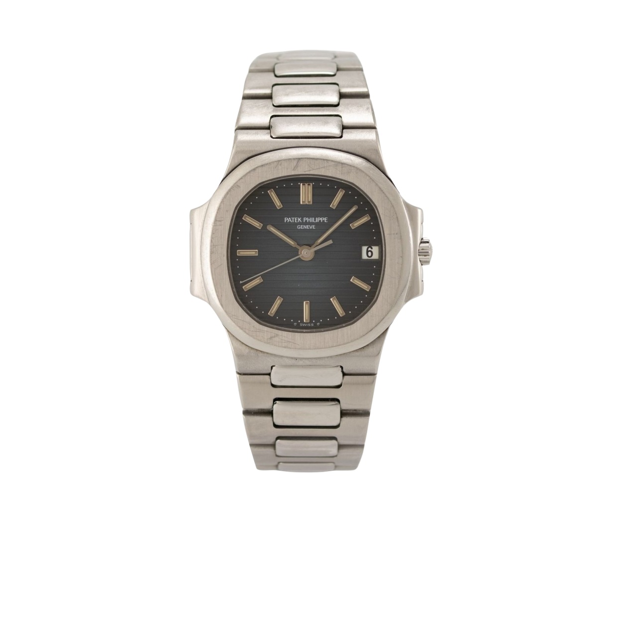 Patek Philippe Nautilus 3800/001 en acier, cadran à rayures horizontales signé O SWISS O