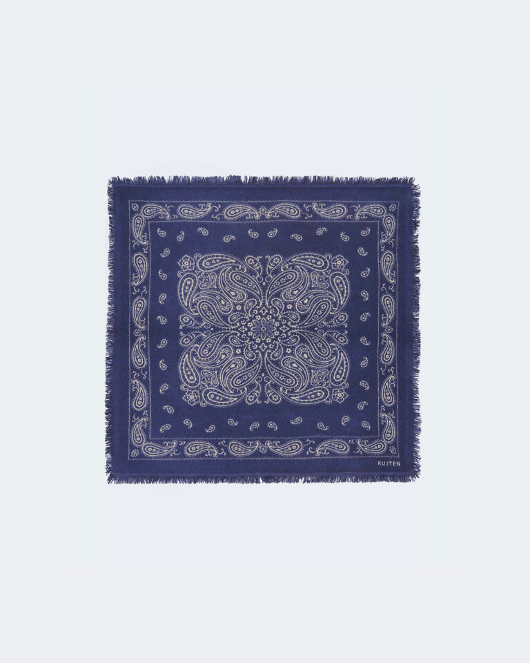 Petit bandana Kujten Elvis en cachemire imprimé denim brut