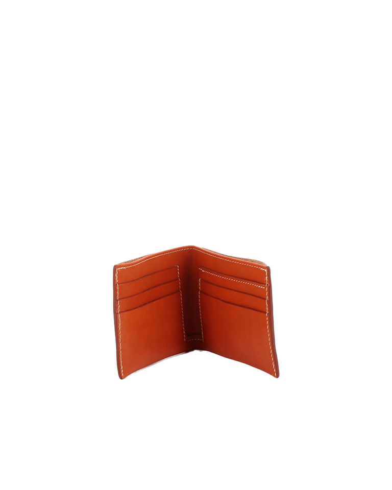 Portefeuille Alfred en cuir miel ouvert, Valet de Pique