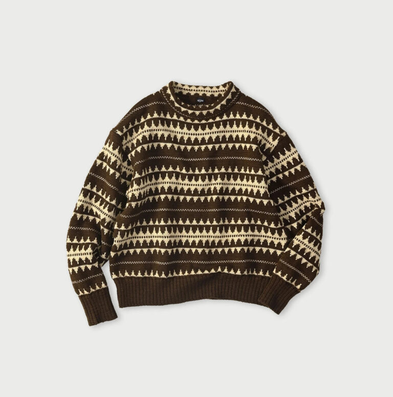 Pull Aspen Jacquard en laine marron, 45R