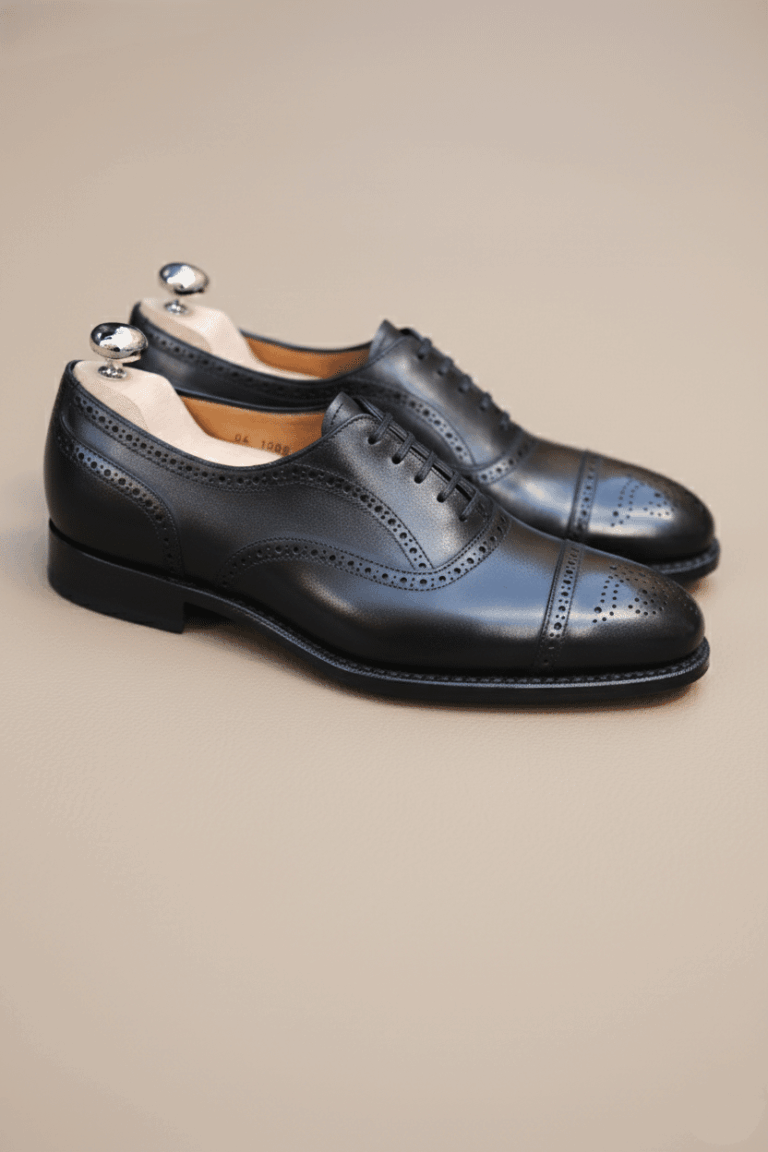 Richelieu noir Malfroid Rosewood II cousu Goodyear, forme Ronde 361