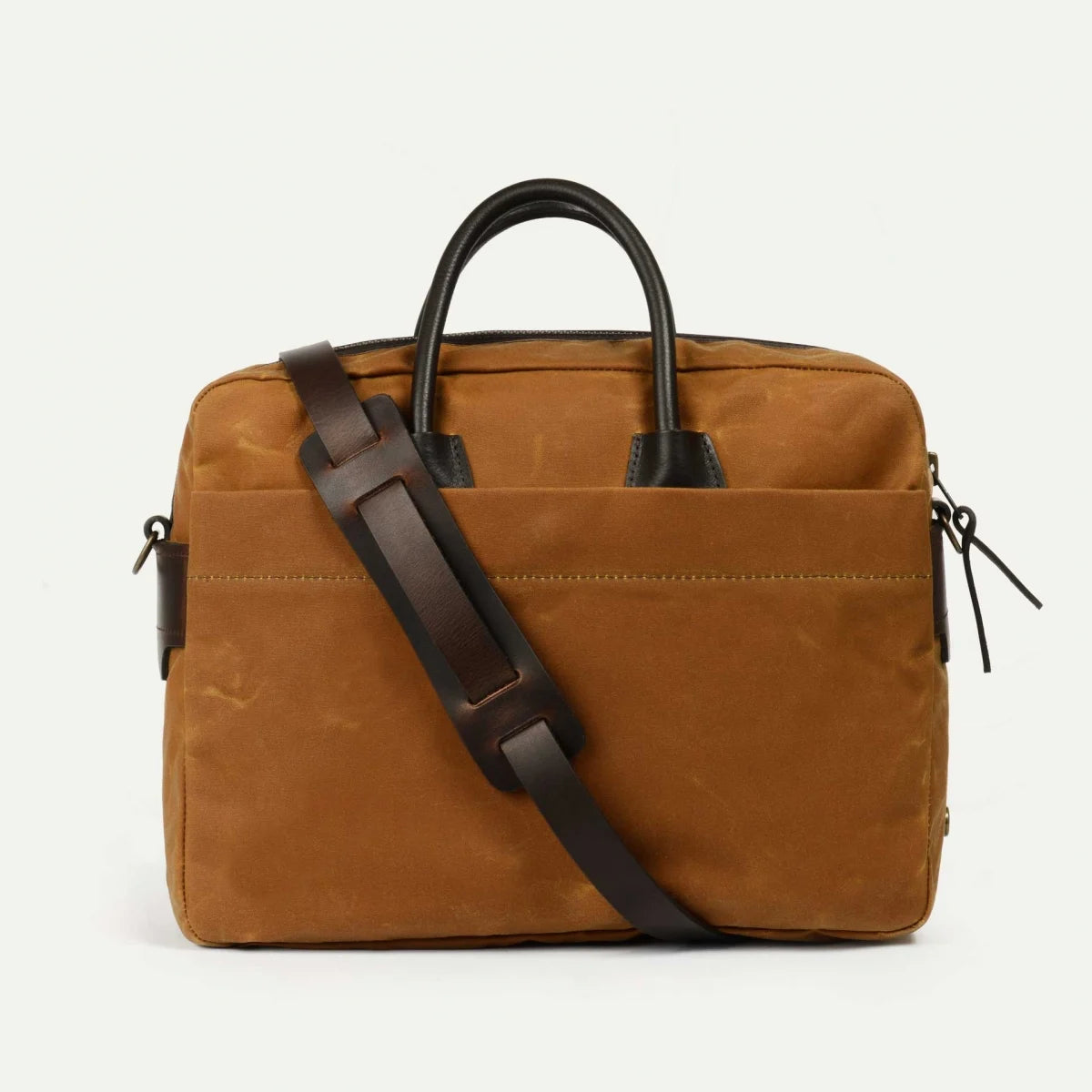 Sac business Report Bleu de Chauffe en toile cirée et cuir