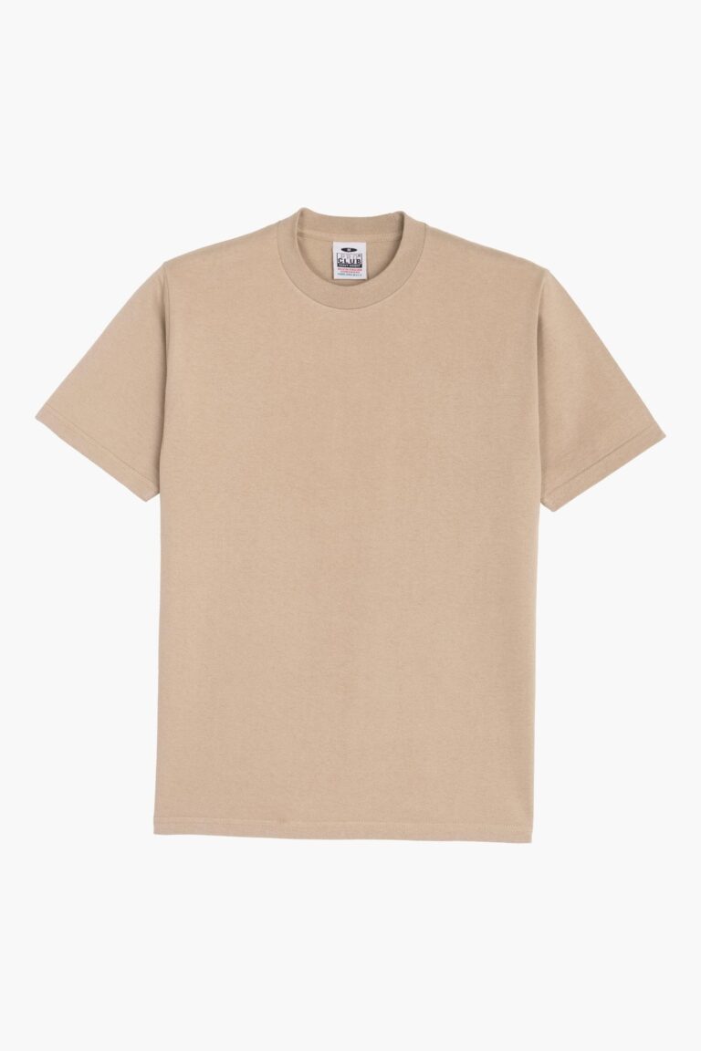 T-shirt Heavyweight manches courtes beige, Proclub, porté