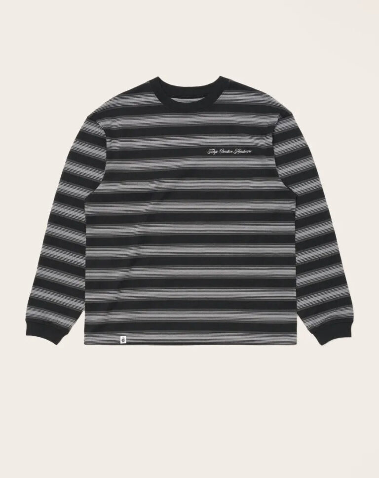 T-shirt manches longues rayé Bolton Edwin noir et gris