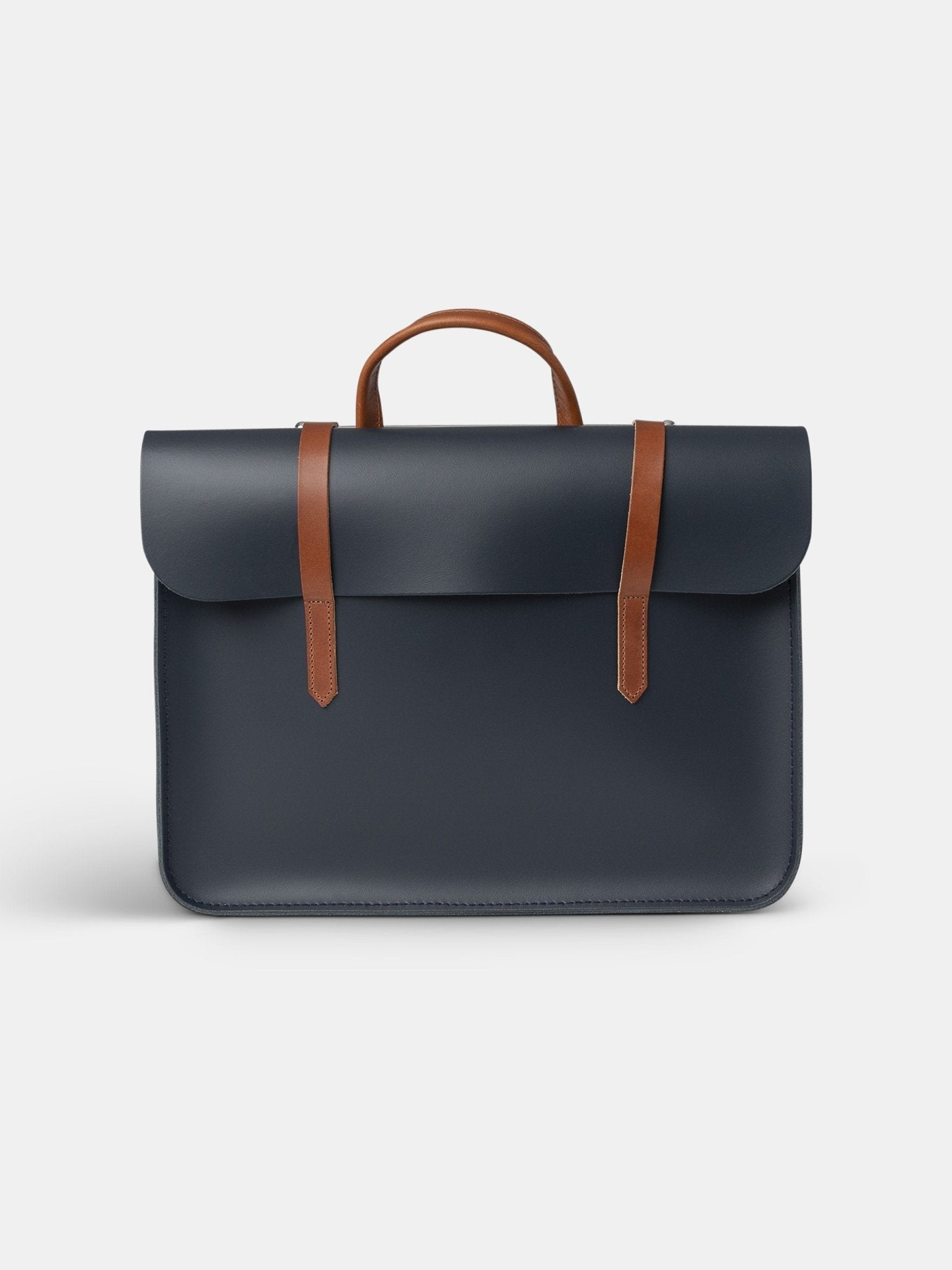 Porte-documents The Music Case de Cambridge Satchel en cuir bleu marine et fauve